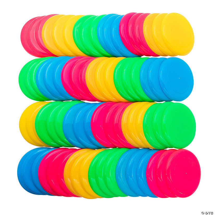 9" Bulk 72 Pc. Bulk Classic Bright Solid Color Plastic Flying Discs Image