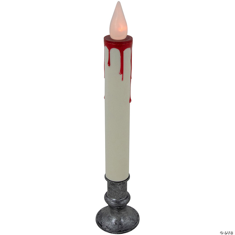 9" Flickering LED Halloween Candle Lamp with Dripping Blood Effect Image