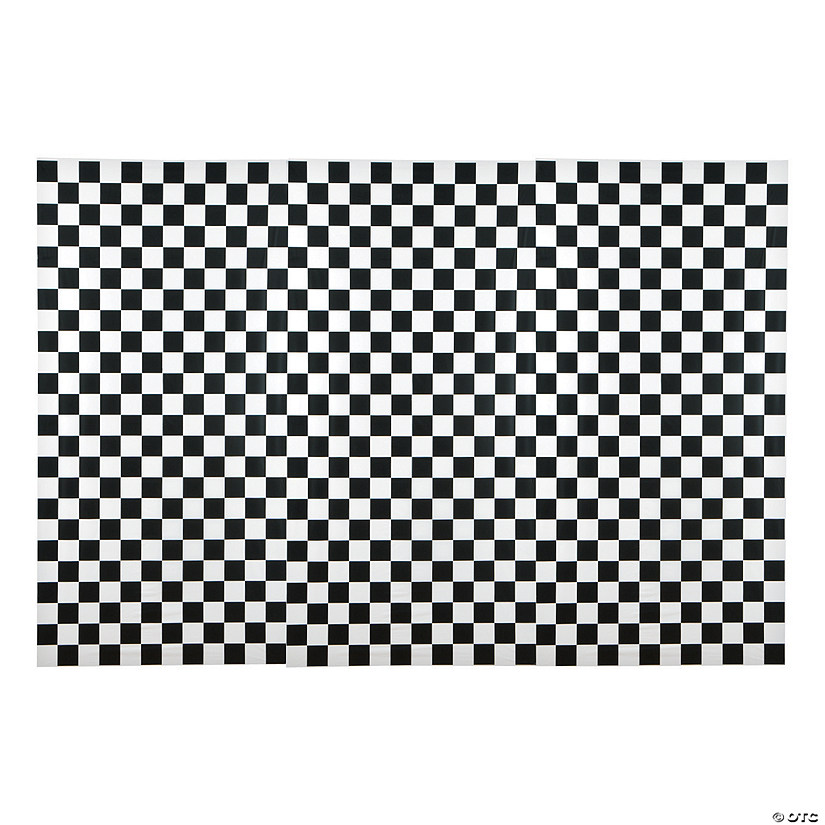 9 Ft. x 6 Ft. Black & White Checkered Backdrop Banner - 3 Pc. Image