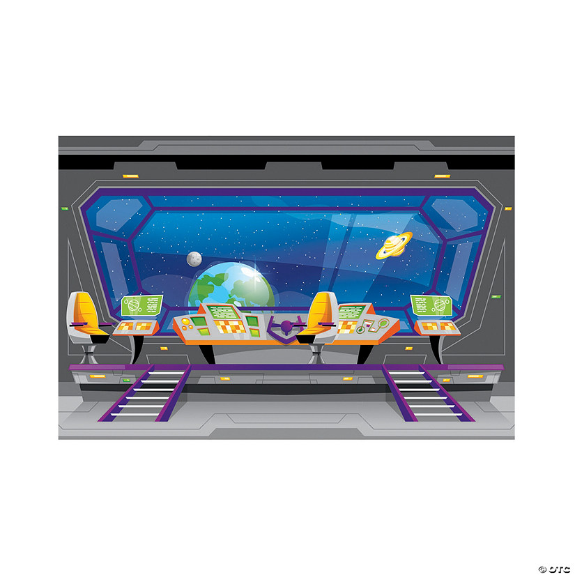 9 Ft. x 6 Ft. God&#8217;s Galaxy VBS Spaceship Plastic Backdrop - 3 Pc. Image