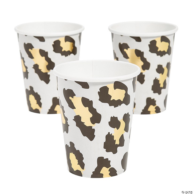 9 oz. Cheetah Animal Print Party Disposable Paper Cups - 8 Pc. Image