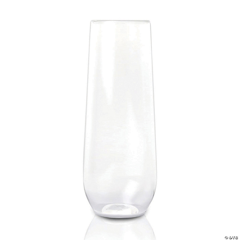 9 oz. Clear Stemless Plastic Champagne Flutes (48 Glasses) Image