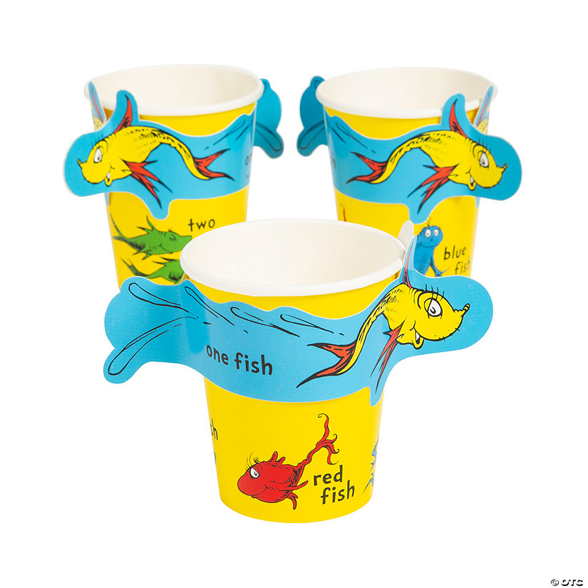 9 oz. Dr. Seuss&#8482; One Fish Two Fish Birthday Disposable Paper Cups - 8 Ct. Image