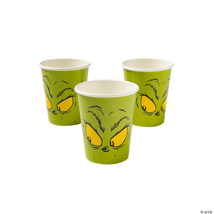 9 oz. Dr. Seuss&#8482; The Grinch Green Disposable Paper Cups - 8 Ct. Image