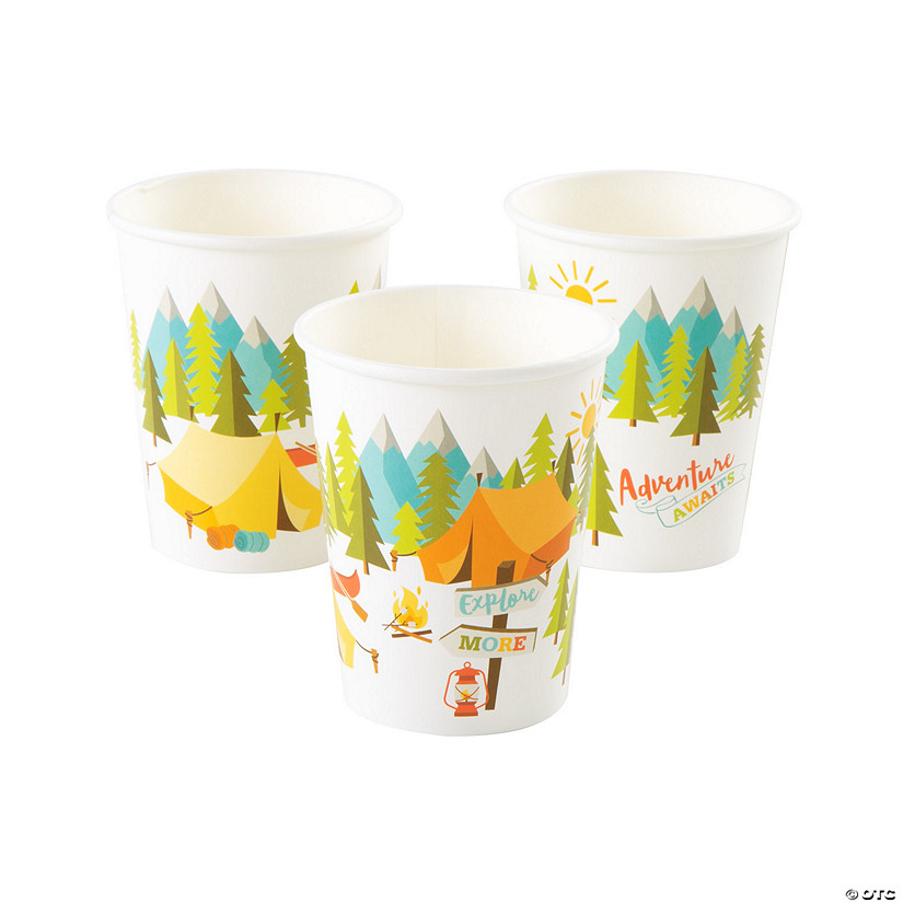 9 oz. Explore More Camp Party Disposable Paper Cups - 8 Ct. Image