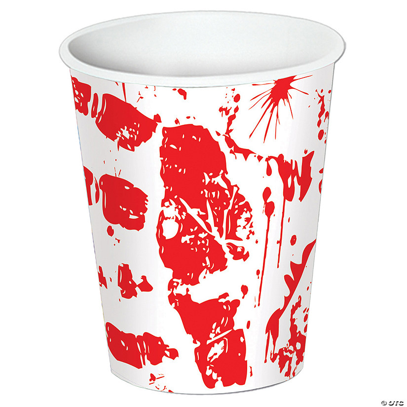 9 oz. Halloween Bloody Handprints Disposable Paper Cups - 8 Ct. Image