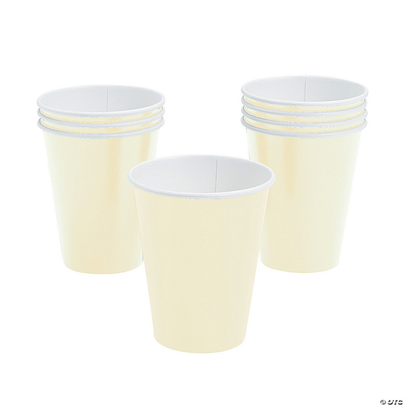9 oz. Ivory Disposable Paper Cups - 24 Ct. Image