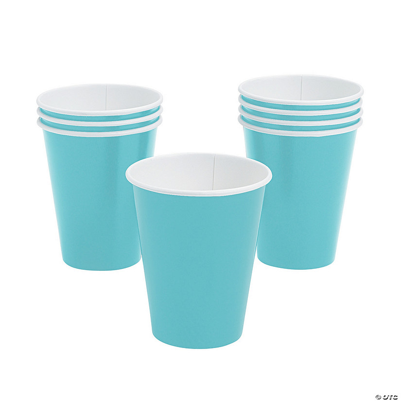 9 oz. Light Blue Disposable Paper Cups - 24 Ct. Image