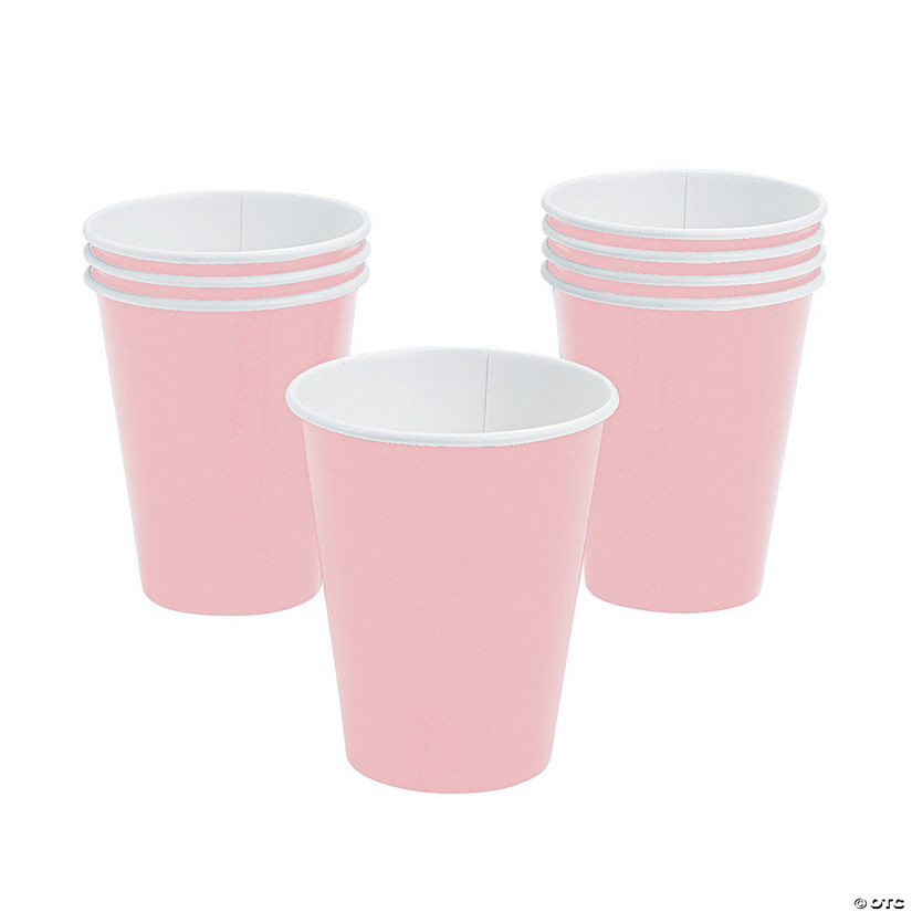 9 oz. Light Pink Disposable Paper Cups - 24 Ct. Image