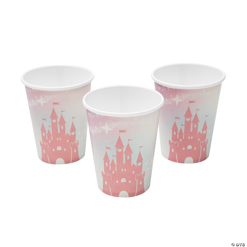 9 oz. Pink Castle Princess Party Disposable Paper Cups - 8 Ct. Image