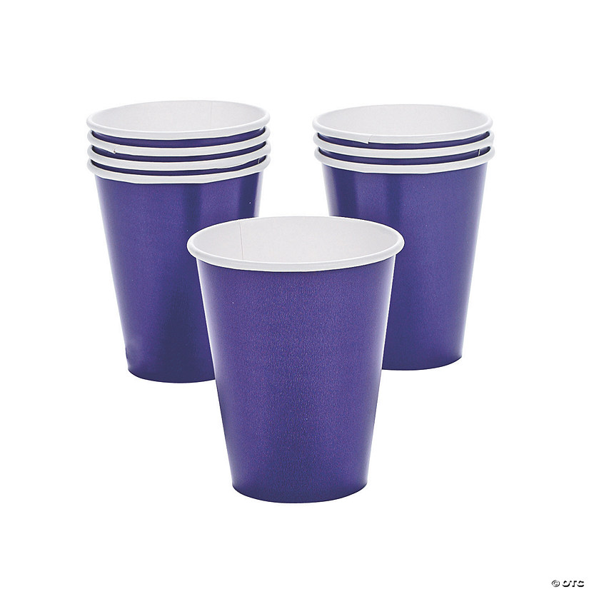 9 oz. Purple Disposable Paper Cups - 24 Ct. Image