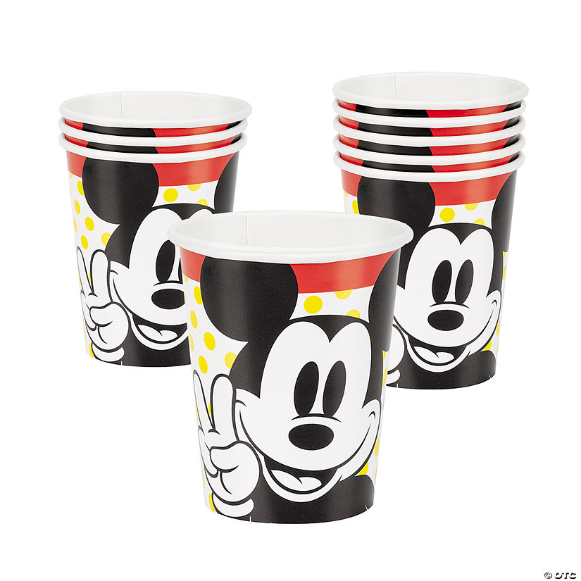 9 oz. Retro Mickey Mouse Peace Sign Disposable Paper Cups - 8 Ct. Image