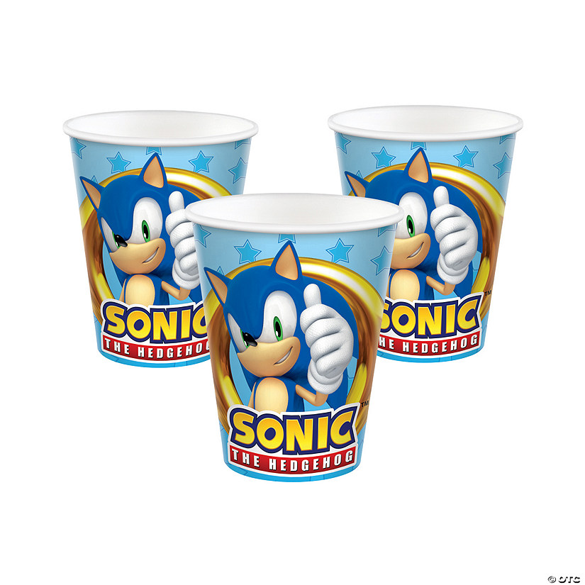 9 oz. Sonic the Hedgehog&#8482; Gold Ring Disposable Paper Cups - 8 Ct. Image