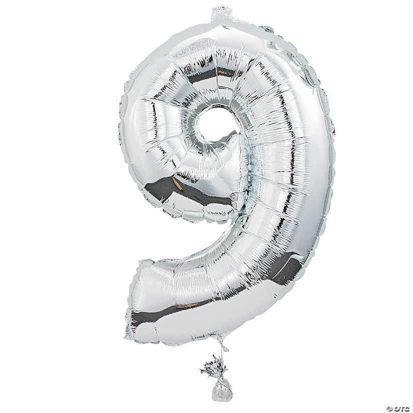 "9" Shaped Number 34" Mylar Balloon Image