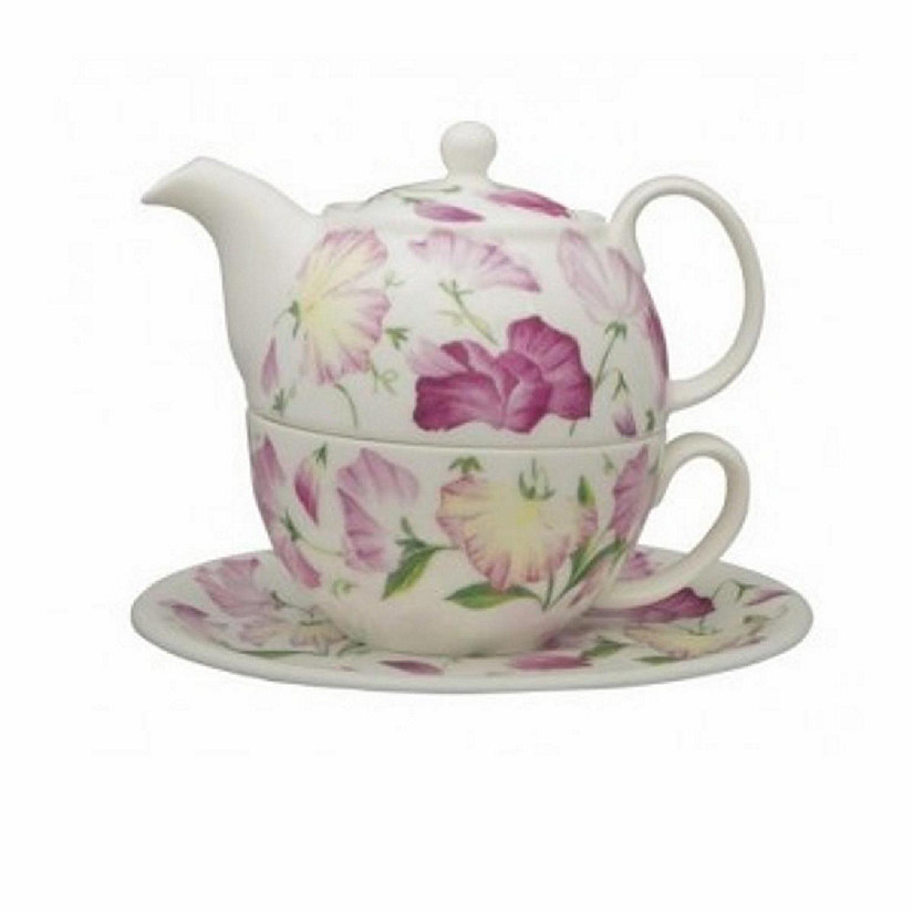 90 mm Sweet Pea Tea for One Teapot with Tea Cup & Saucer&#44; Multi Color Image