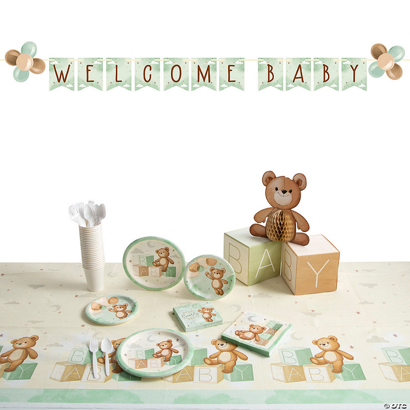 91 Pc. Teddy Bear Tableware Kit for 8 Image