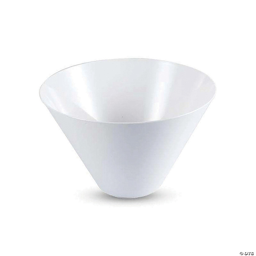 96 oz. White Round Deep Plastic Serving Bowls (21 Bowls) Image