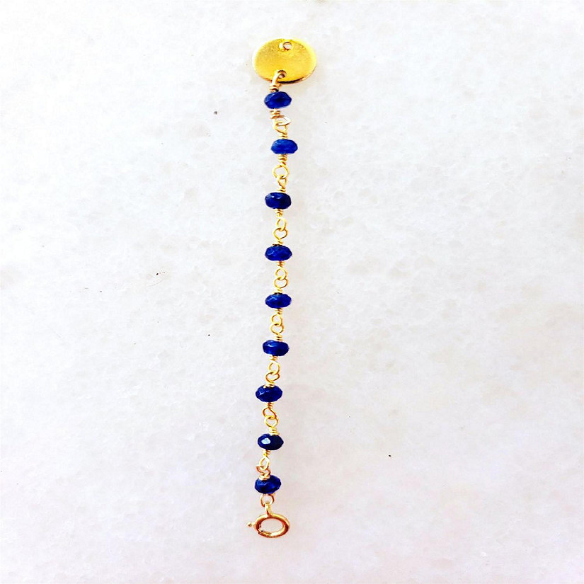 A Blonde and Her Bag - Semi-Precious Bead Necklace Extender / Dark Blue Sapphire Image