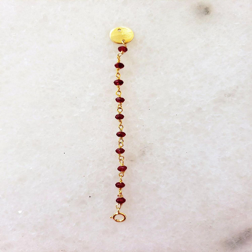 A Blonde and Her Bag - Semi-Precious Bead Necklace Extender / Red Ruby Image