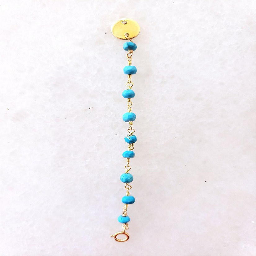 A Blonde and Her Bag - Semi-Precious Bead Necklace Extender / Vibrant Blue Turquoise Image