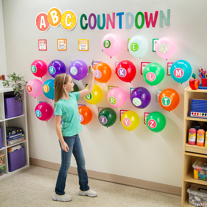 ABC Balloon Countdown Cardstock Wall Decorating Kit - 40 Pc. Image