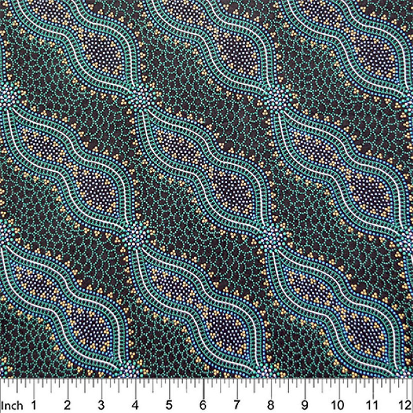 Aboriginal fabric Bush Spinifex Green Cotton Fabric Cotton Fabric M & S Textiles Image