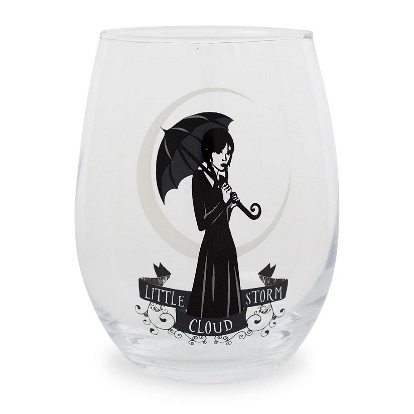 Addams Family Wednesday "Little Storm Cloud" Stemless Wine Glass  20 Ounces Image