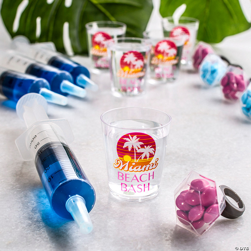 Adult&#8217;s Miami Beach Bash Shot Glass Drinking Kit - 36 Pc. Image