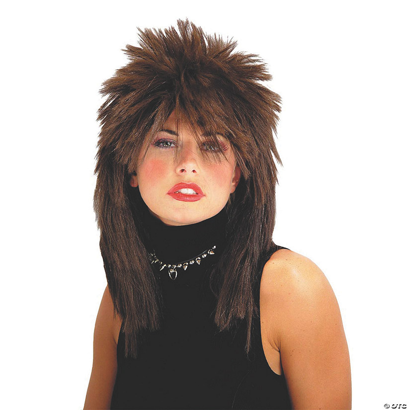 Adults Brown Spiked Top Wig Image