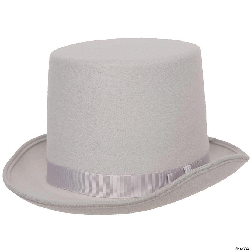 Adults Gray Felt Top Hat Image