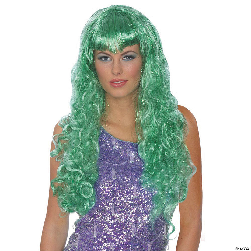 Adults Green Mermaid Wig Image