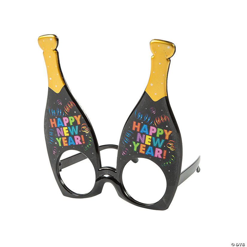 Adults Happy New Year Champagne-Shaped Glasses Image