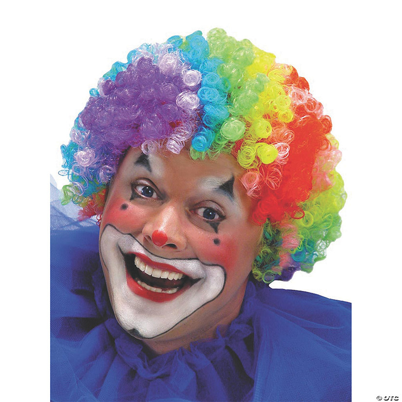 Adults Multicolor Rainbow Clown Wig Image