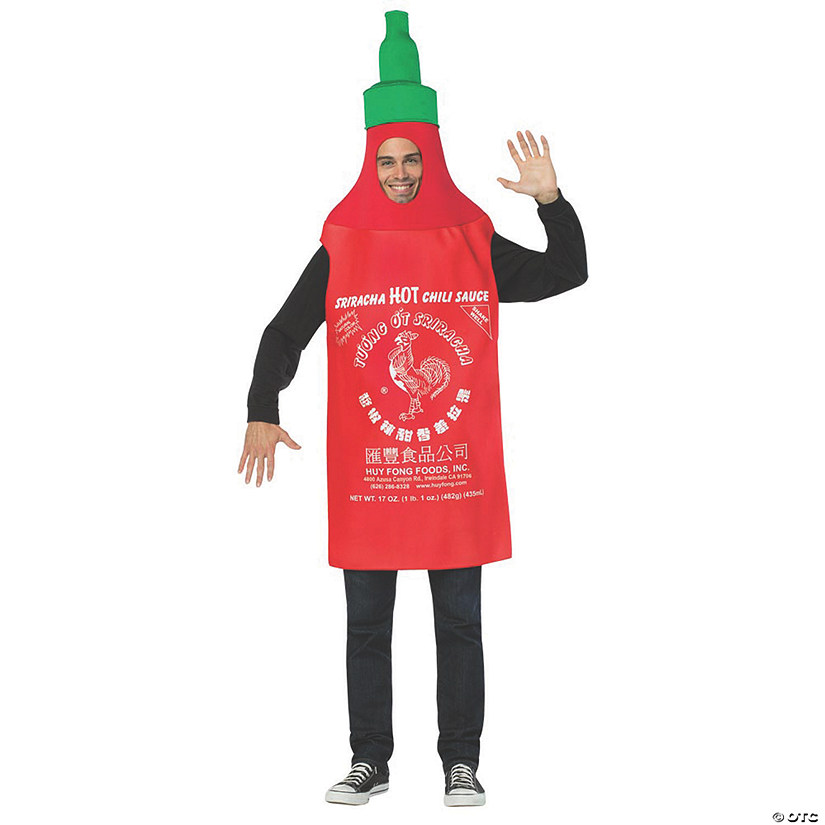 Adults Sriracha Bottle Costume Image