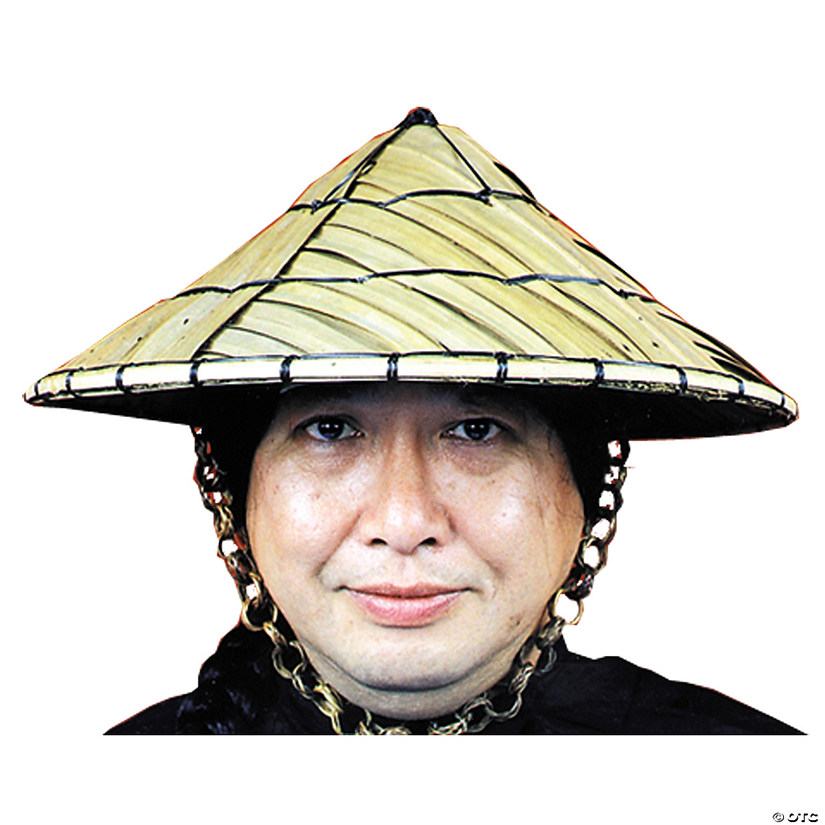 Adults Straw & Bamboo Coolie Hat Image