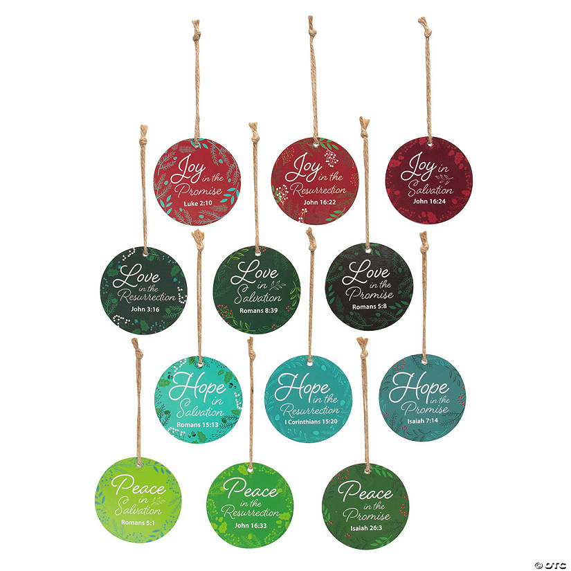 Advent Countdown Wood Christmas Ornaments - 12 Pc. Image