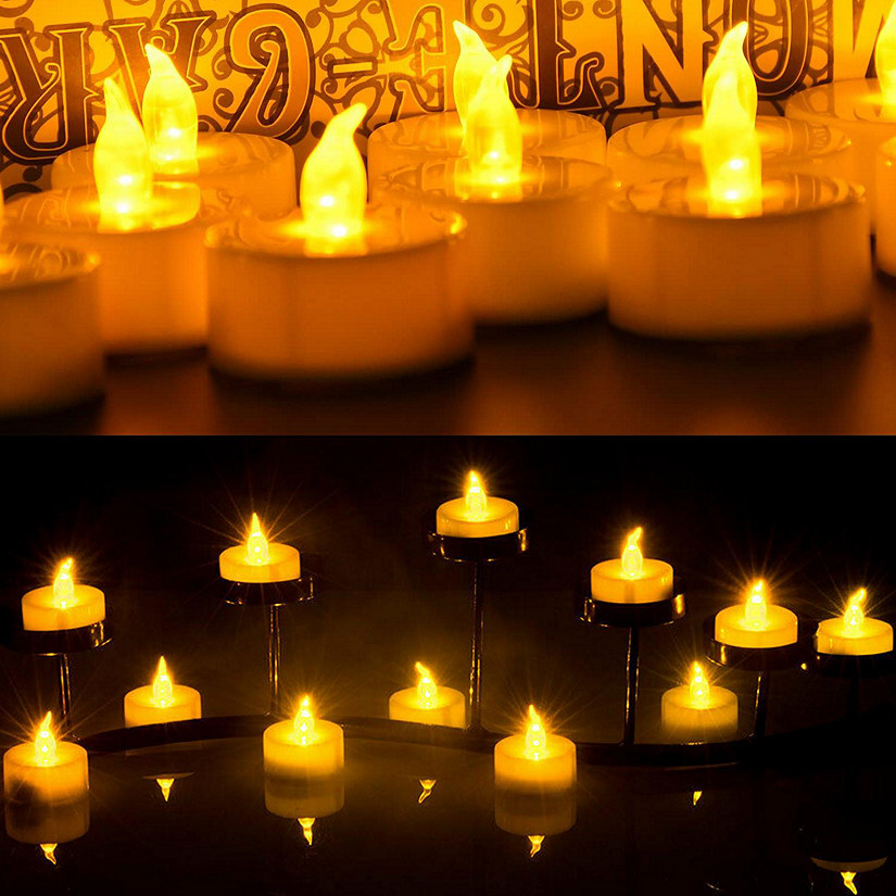 AGPtek 100pcs Yellow Flickering LED Candles Tea Lights Image