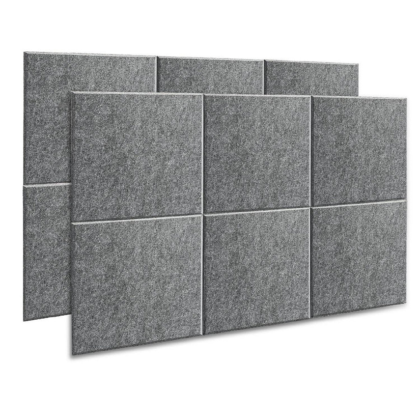 AGPTEK 12pcs Acoustic Absorption Panel Dark gray 12 &#215; 12 &#215; 0.4 Inches for Home & Offices, Wall Decoration and Acoustic Treatment Image