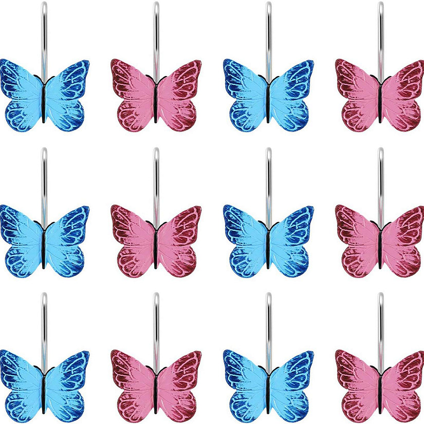 AGPTEK 12PCS Home Fashions Butterfly Anti Rust Pink and Blue Image