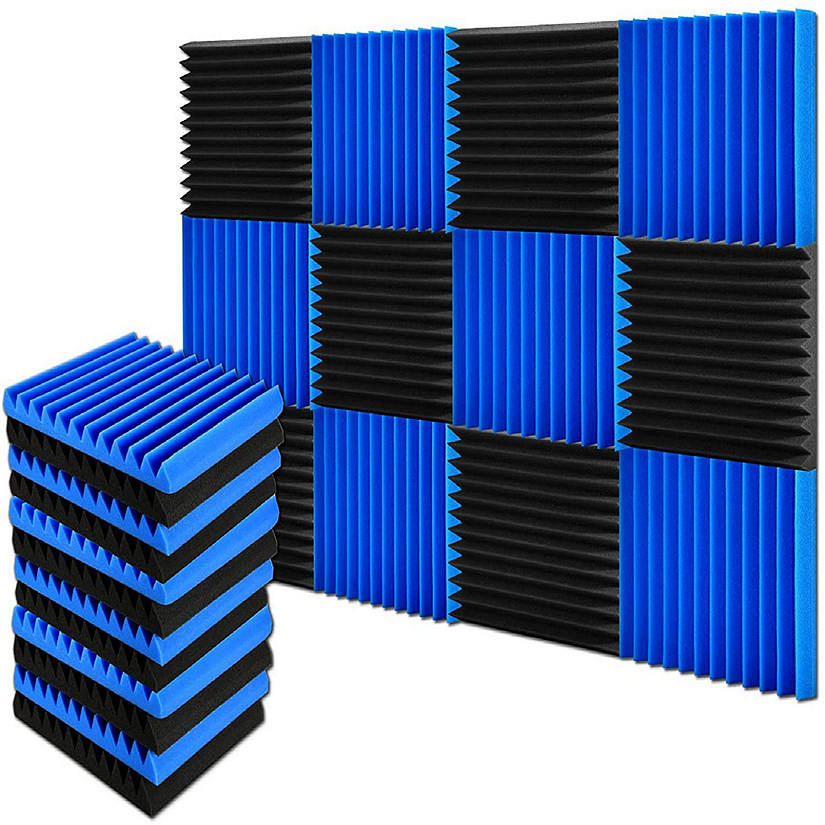 AGPtEK 12pcs sound insulation Foam Black and Blue Image