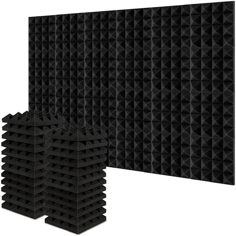 AGPtEK 24pcs sound insulation cotton Black 25X25X5CM Image