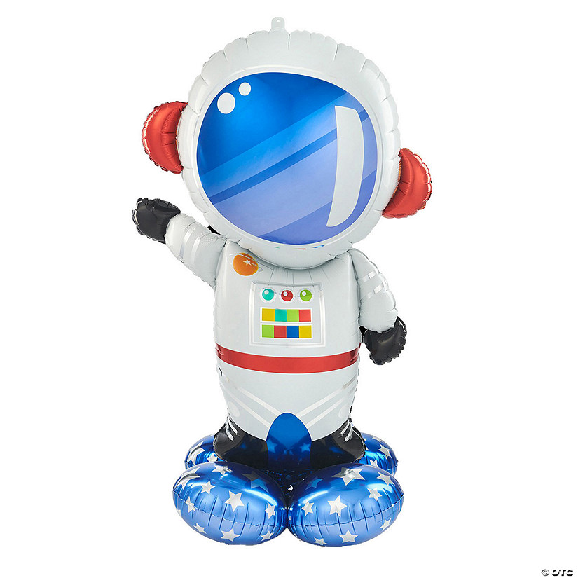 Airloonz Astronaut-Shaped White, Blue & Red 57" Mylar Balloon Image