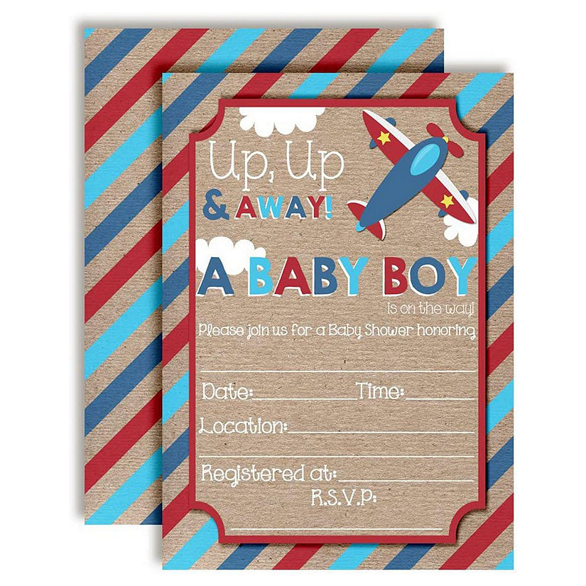 Airplane Baby BOy Invitations 40pc. by AmandaCreation Image