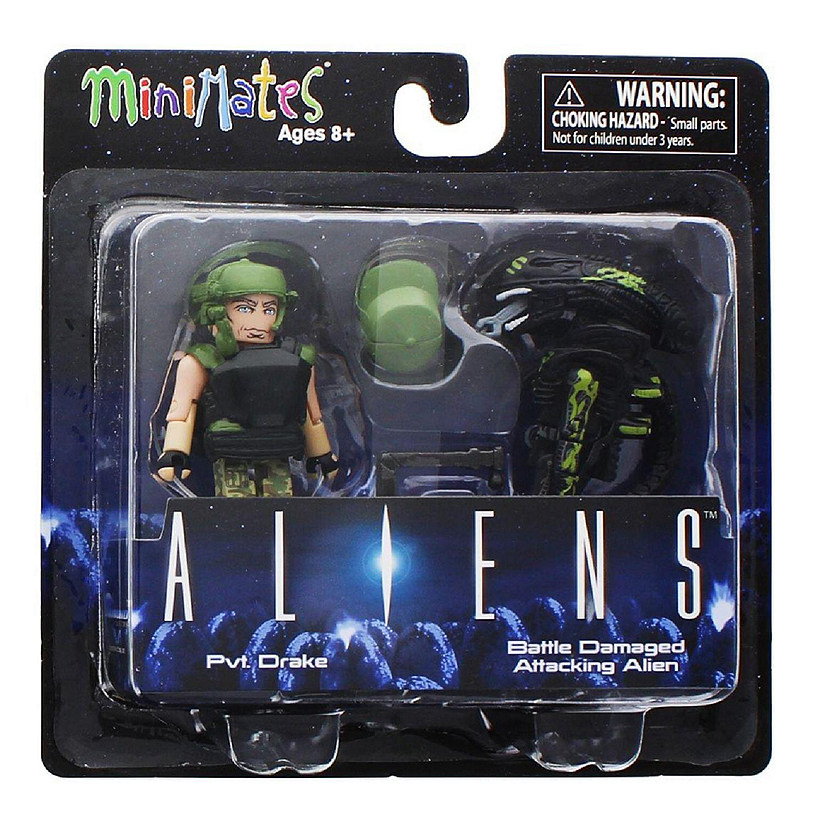 Aliens Pvt. Drake & Battle Damaged Attacking Alien 2-Pack Series 1 Minimates Image