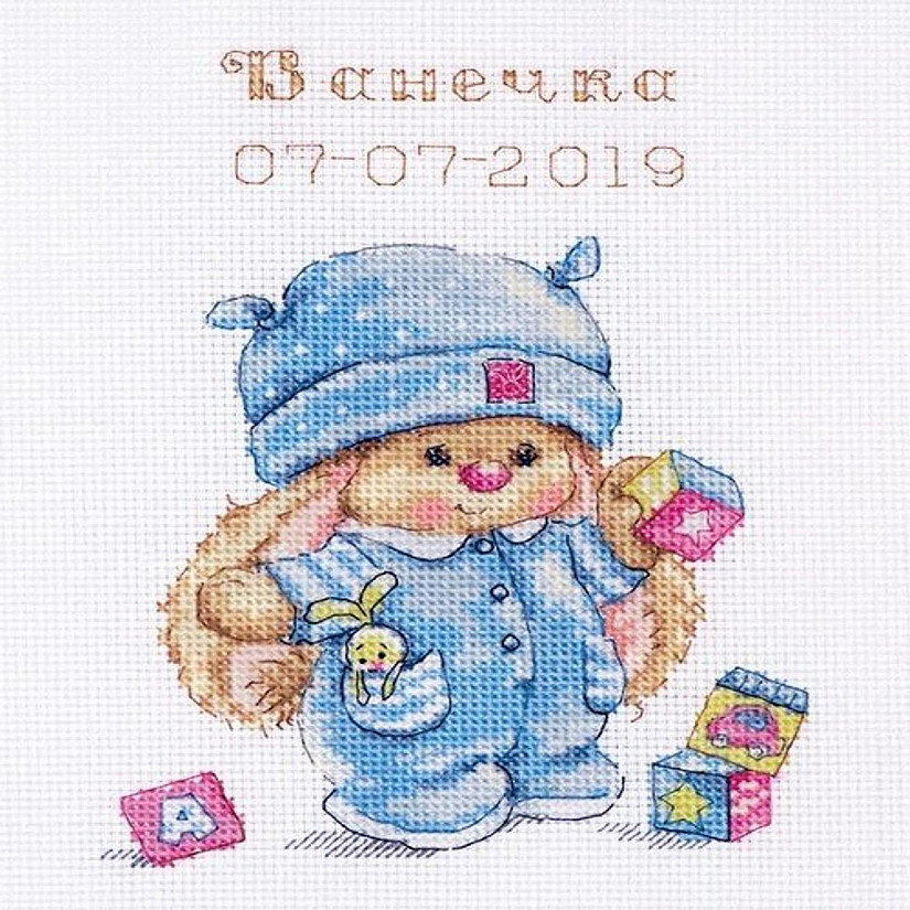 Alisa - Rabbit Mi Baby Boy 0-187 Counted Cross-Stitch Kit Image
