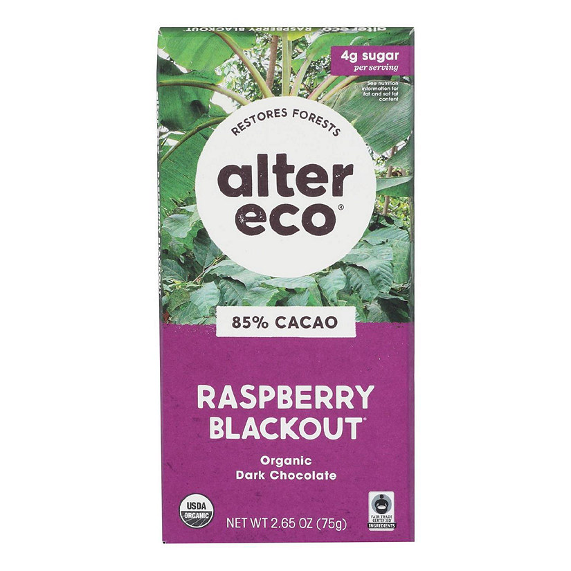 Alter Eco - Chocolate Raspberry Blkout 85% - Case of 12-2.65 OZ Image