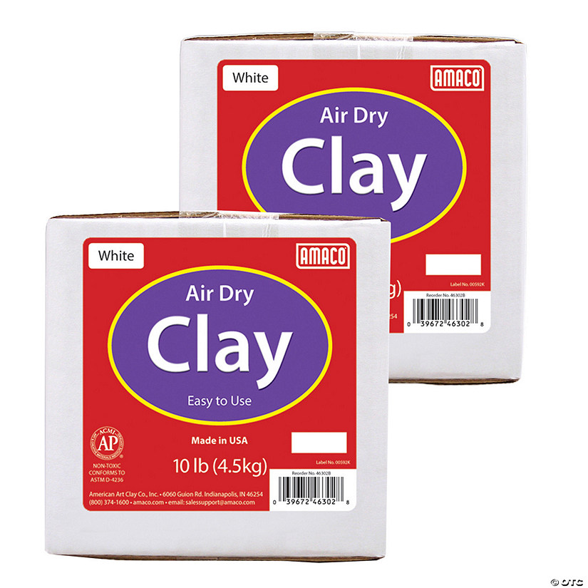 AMACO Air Dry Clay, White, 10 lbs. Per Box, 2 Boxes Image