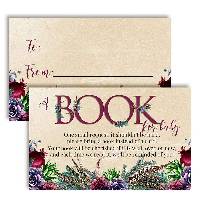 AmandaCreation Boho Succulent Book Card 20pc. Image