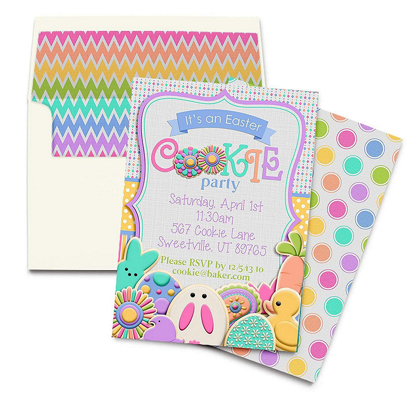 AmandaCreation Easter Cookie Party Invites 40pc. Image