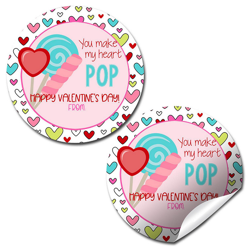 AmandaCreation Lollipop Valentine Envelope Seal 40pc Image